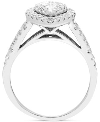 Diamond Pear-Shaped Halo Cluster Engagement Ring (1 ct. t.w.) in 14k White Gold