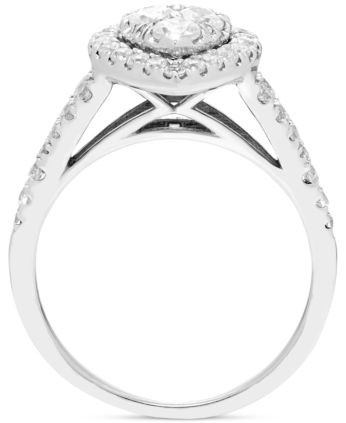 Diamond Pear-Shaped Halo Cluster Engagement Ring (1 ct. t.w.) in 14k- White Gold