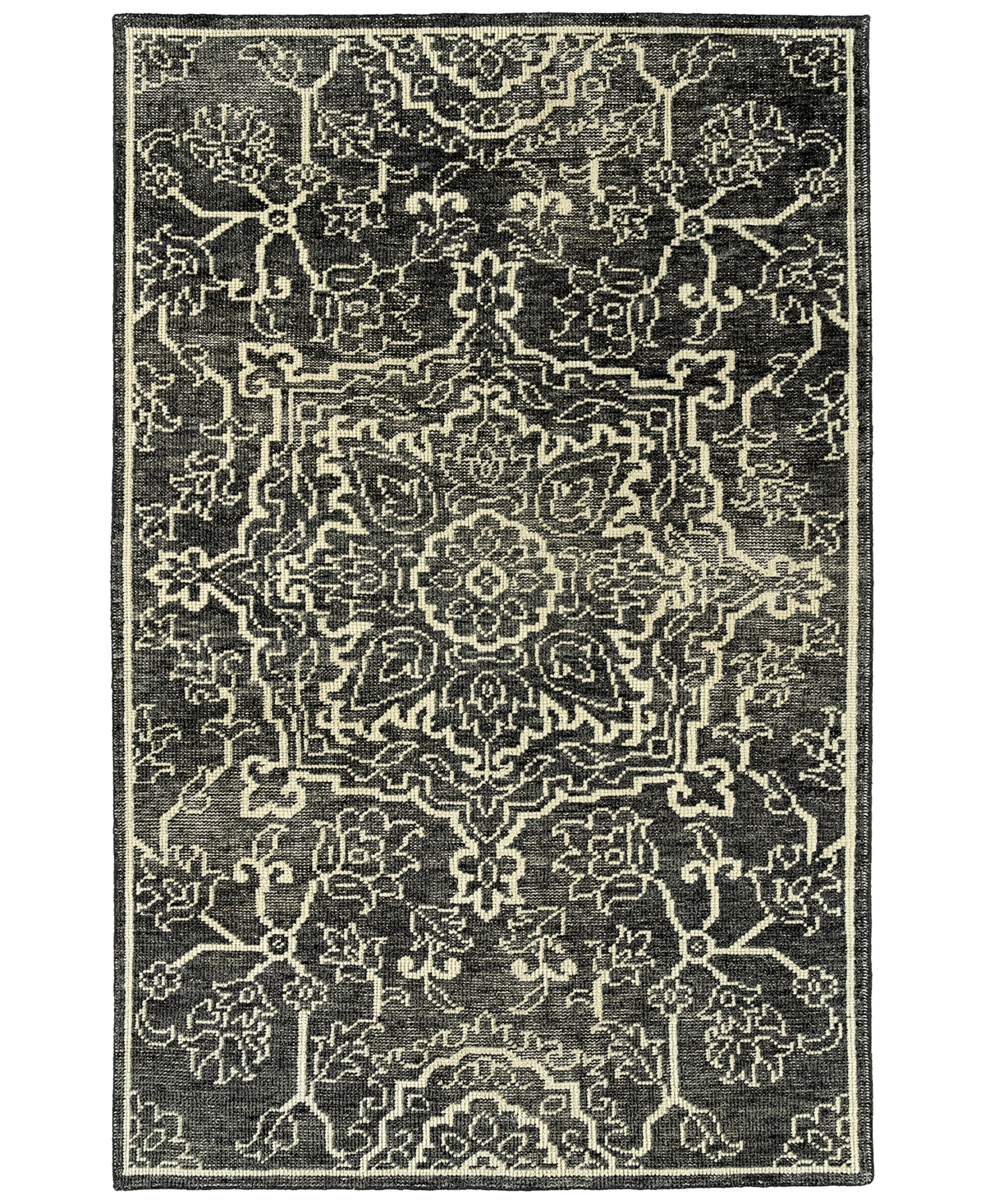 Hilary Farr Knotted Earth Hke01 Area Rug, 2' X 3' In Charcoal