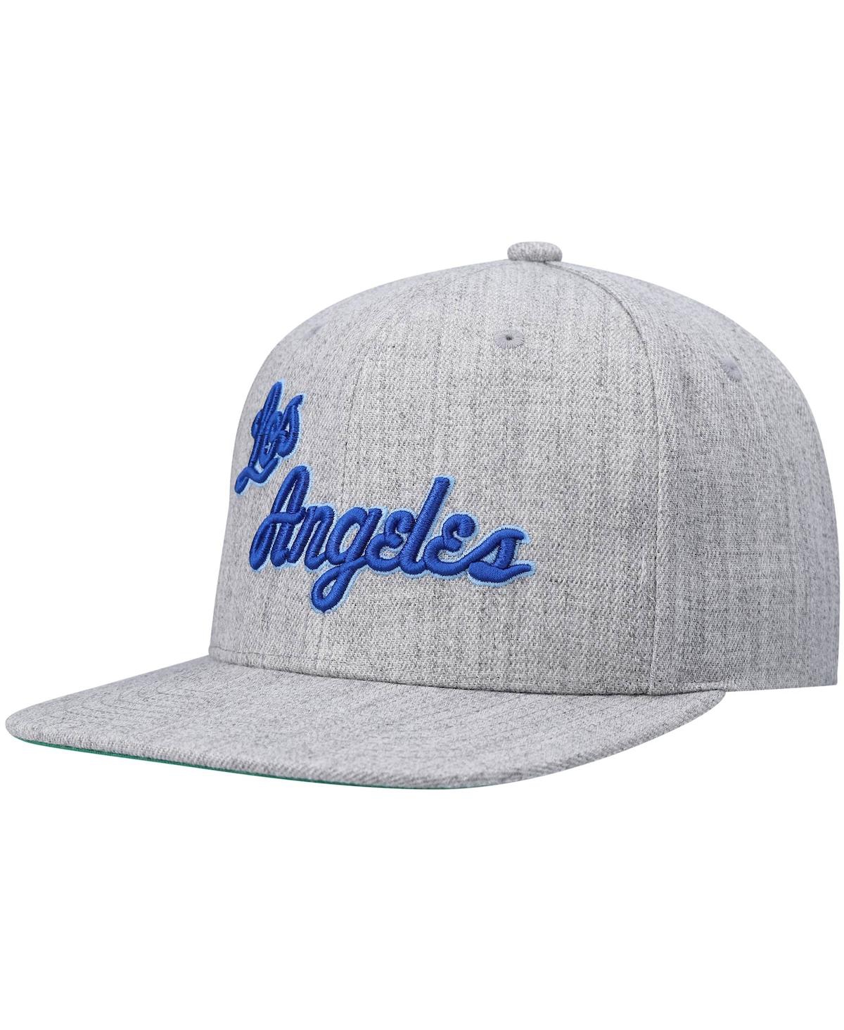 Mitchell & Ness Men's  Heathered Gray Los Angeles Lakers Hardwood Classics Team 2.0 Snapback Hat In Heathered Gray