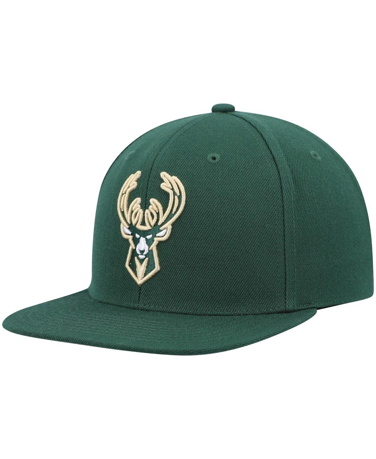 Mitchell & Ness Men's  Hunter Green Milwaukee Bucks Ground 2.0 Snapback Hat In Hunter Green