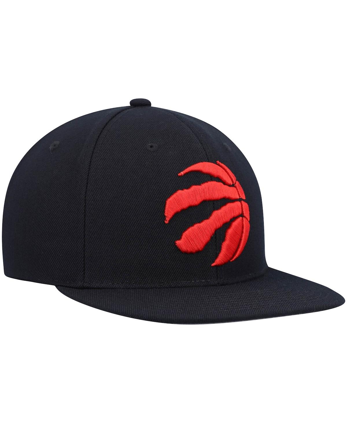 Mitchell & Ness Men's Black Toronto Raptors Team Ground Snapback Hat ...