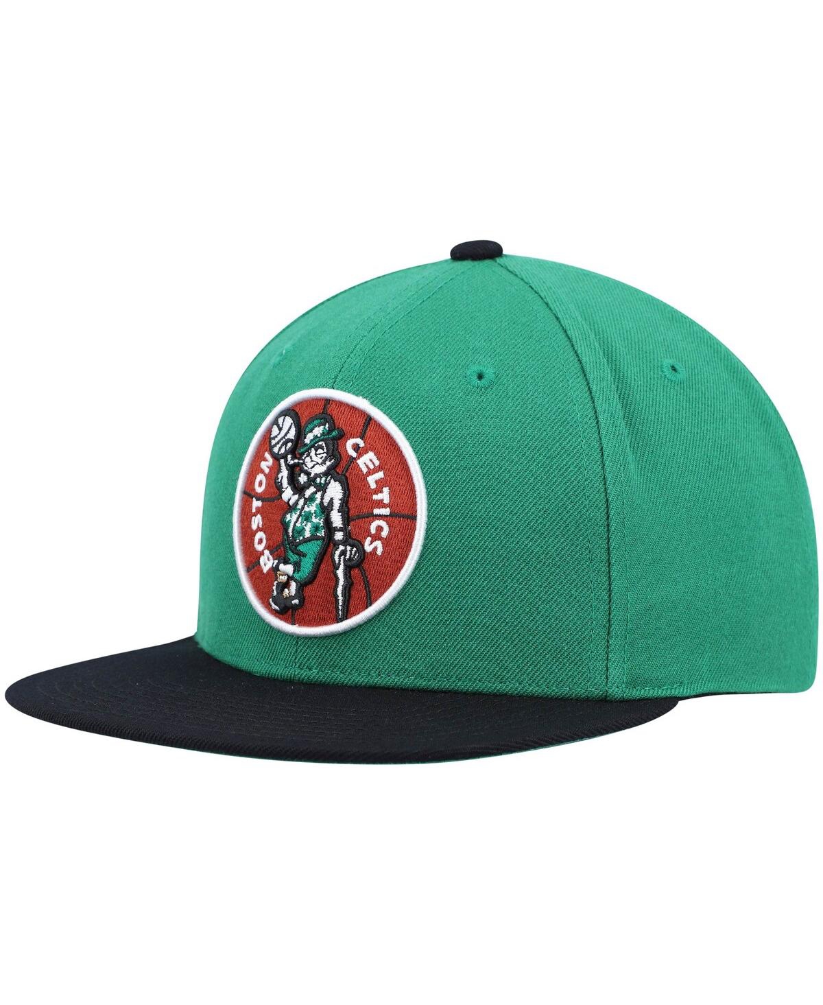 Mitchell & Ness Men's  Kelly Green And Black Boston Celtics Hardwood Classics Team Two-tone 2.0 Snapb In Kelly Green,black