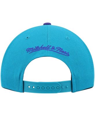 Mitchell & Ness Men's Teal and Purple Charlotte Hornets Hardwood Classics Team Two-Tone 2.0 Snapback Hat