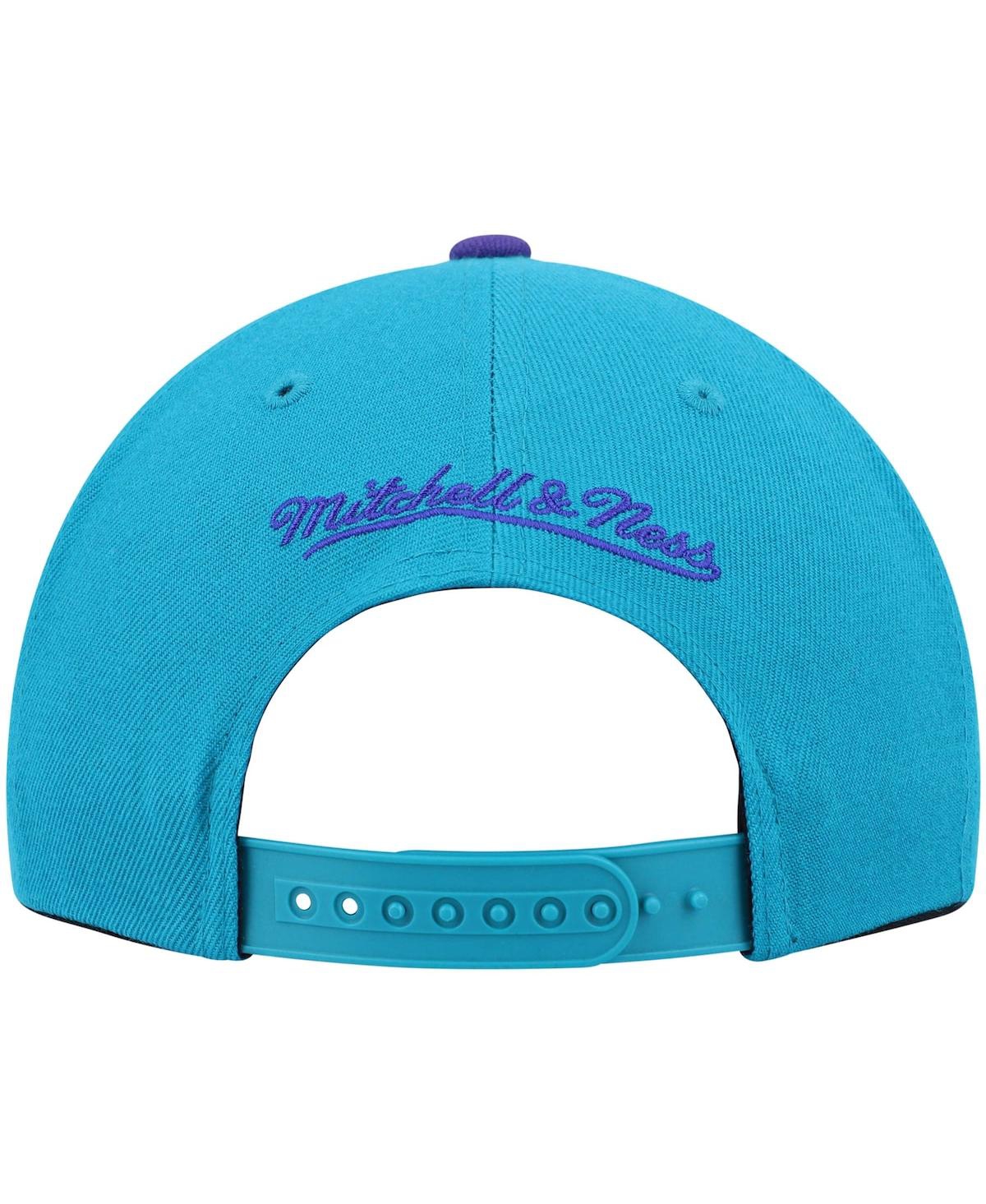 Shop Mitchell & Ness Men's  Teal And Purple Charlotte Hornets Hardwood Classics Team Two-tone 2.0 Snapback In Teal,purple