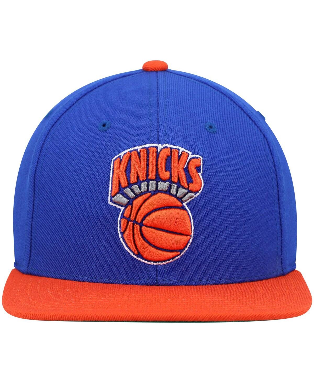 Mitchell & Ness Men's  Blue And Orange New York Knicks Hardwood Classics Team Two-tone 2.0 Snapback H In Blue,orange