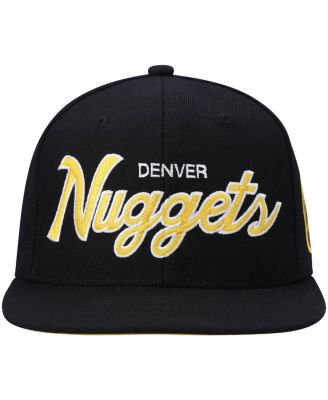 Men's Black Denver Nuggets Hardwood Classics Script 2.0 Snapback Hat
