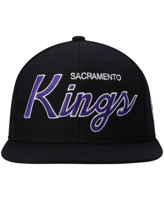 Men's Black Sacramento Kings Hardwood Classics Script 2.0 Snapback Hat
