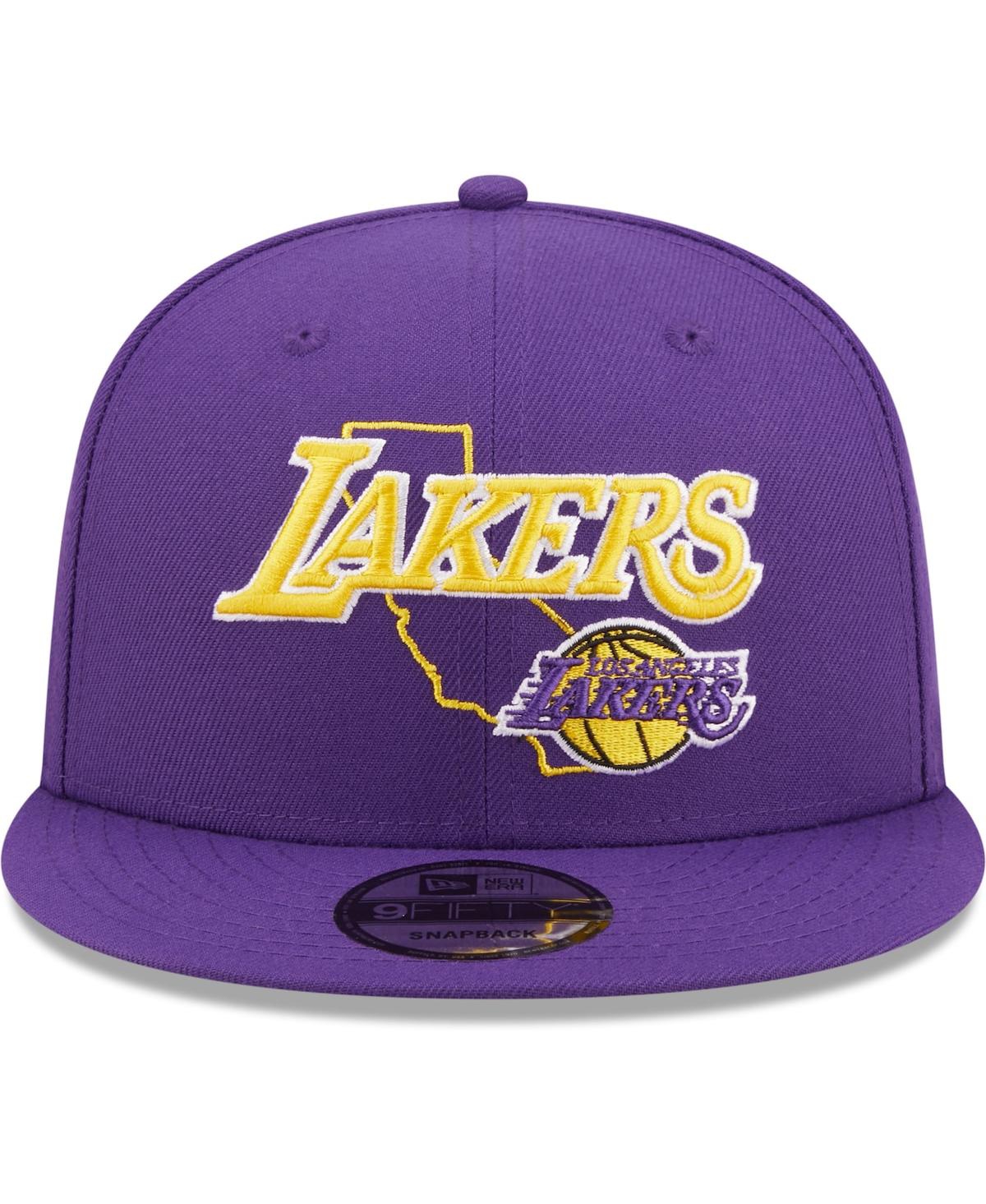 Shop New Era Men's  Purple Los Angeles Lakers Team State 9fifty Snapback Hat