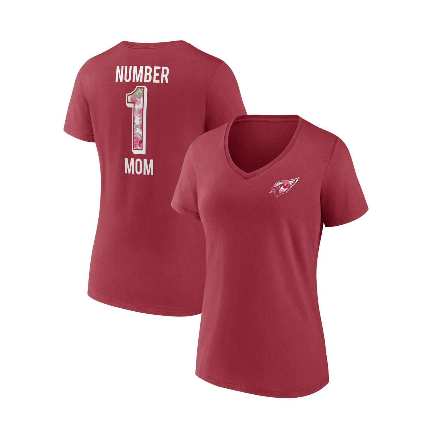 Женская футболка Fanatics Cardinal Arizona Cardinals Team Mother's Day V-Neck — фото 2