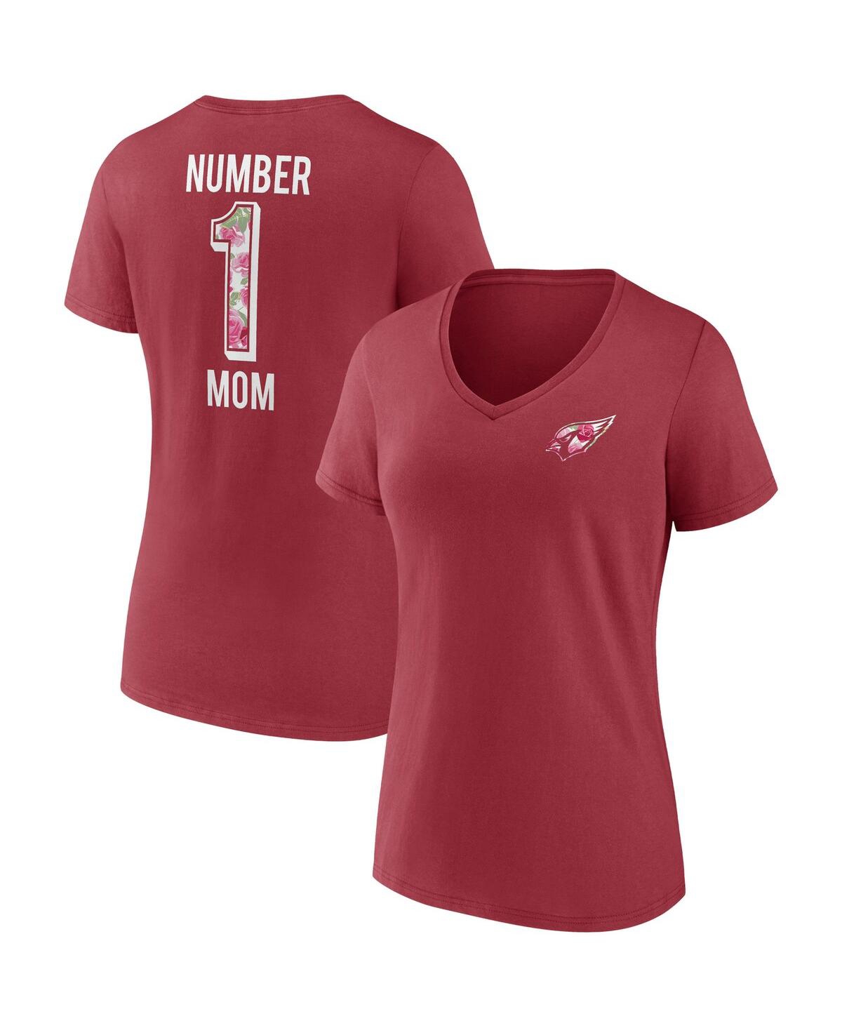 Fanatics Branded Cardinal Arizona Cardinals Team Mother's Day V-neck T-shirt In Cardinal