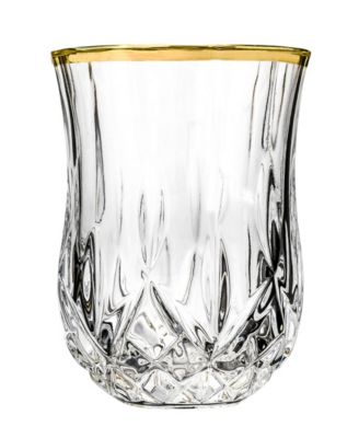 Opera Gold Collection 6 Piece Crystal Shot Glass with Gold Rim Set