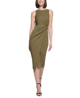 GUESS - Twist-Front Scuba-Crepe Sheath Dress