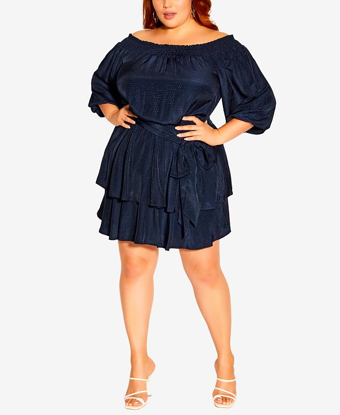 Chic Plus Size Cute Frills Dress - Macy's