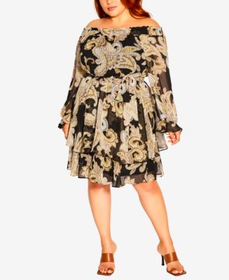 City Chic Plus Size Pretty Paisley Dress - Macy's