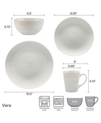 Vera 16 Pc. Dinnerware Set, Service for 4