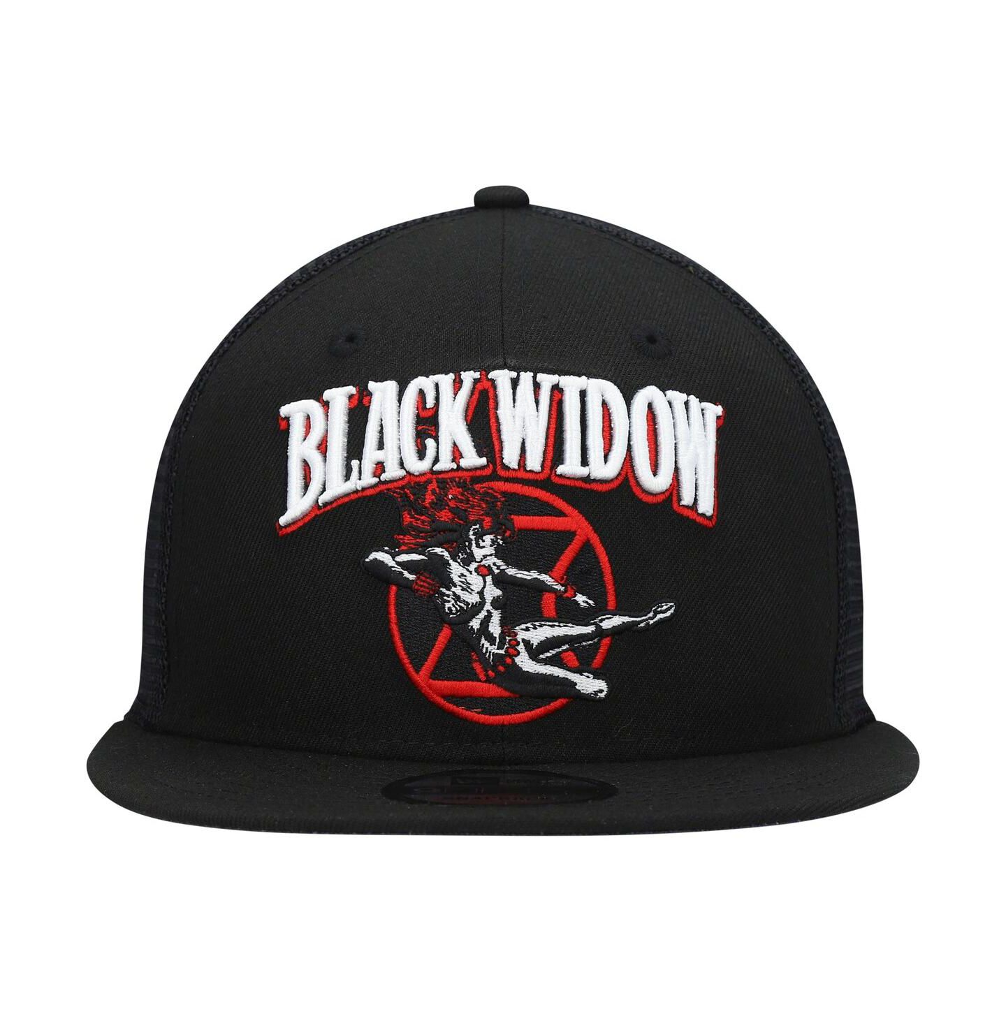 Мужская кепка New Era Black Black Widow Retro Meshback 9FIFTY Snapback Hat — фото 3