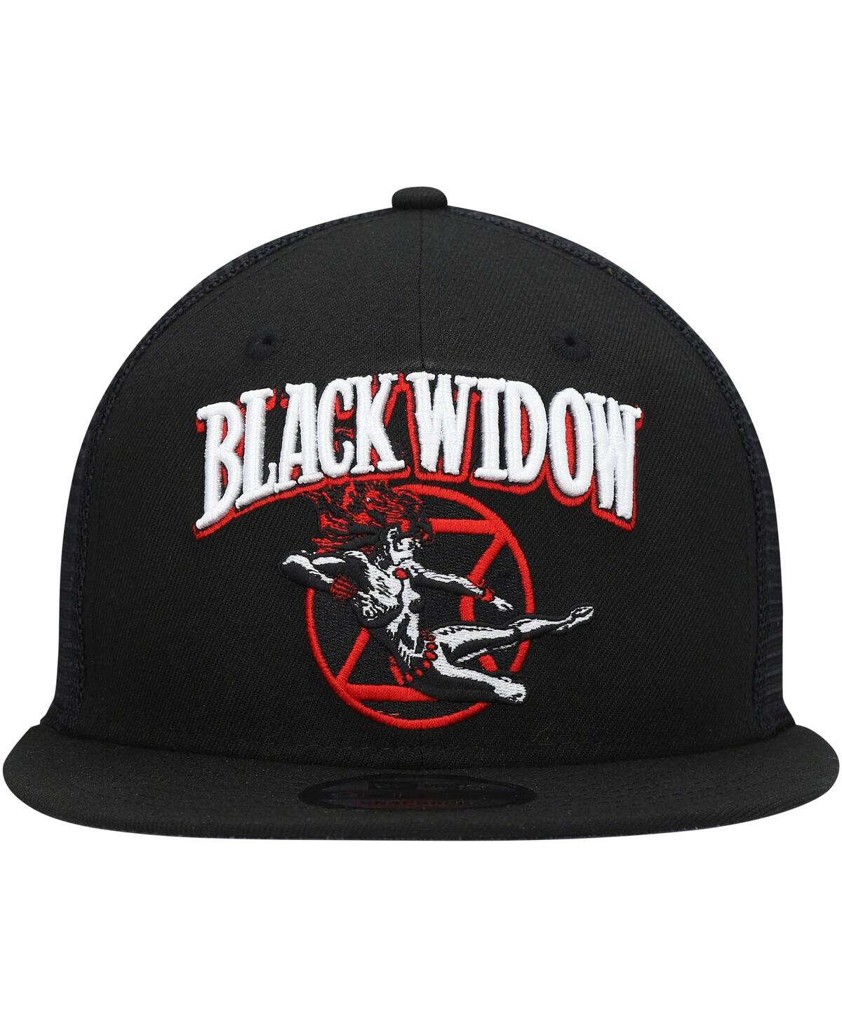 New Era Men's Black  Black Widow Retro Meshback 9fifty Snapback Hat In Black