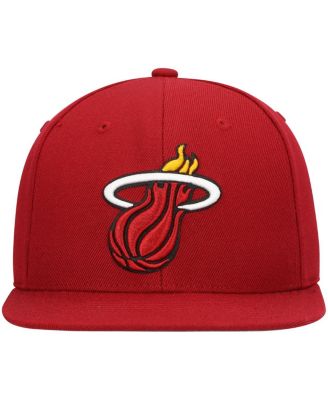 Men's Red Miami Heat Ground 2.0 Snapback Hat