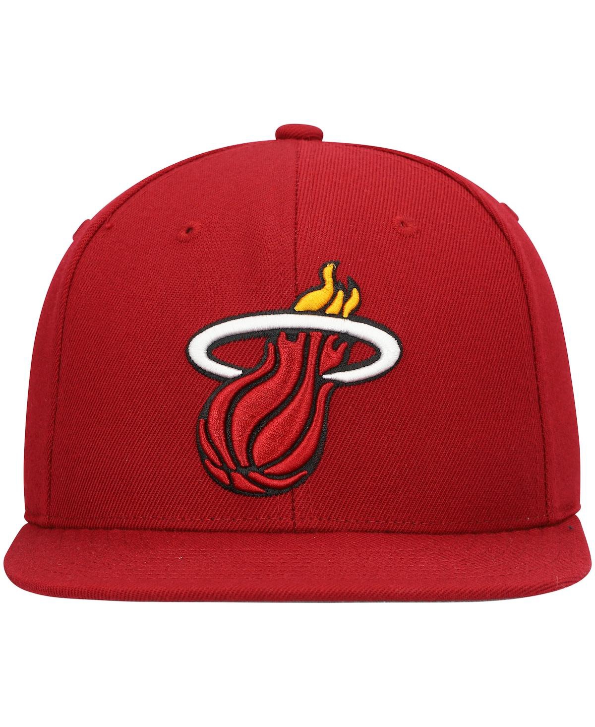 Mitchell & Ness Men's  Red Miami Heat Ground 2.0 Snapback Hat In Red
