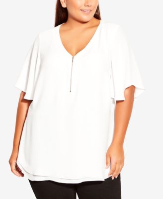 White Plus Size Tops for Women - Macy's
