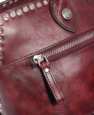 Women's Genuine Leather Soul Stud Satchel Bag