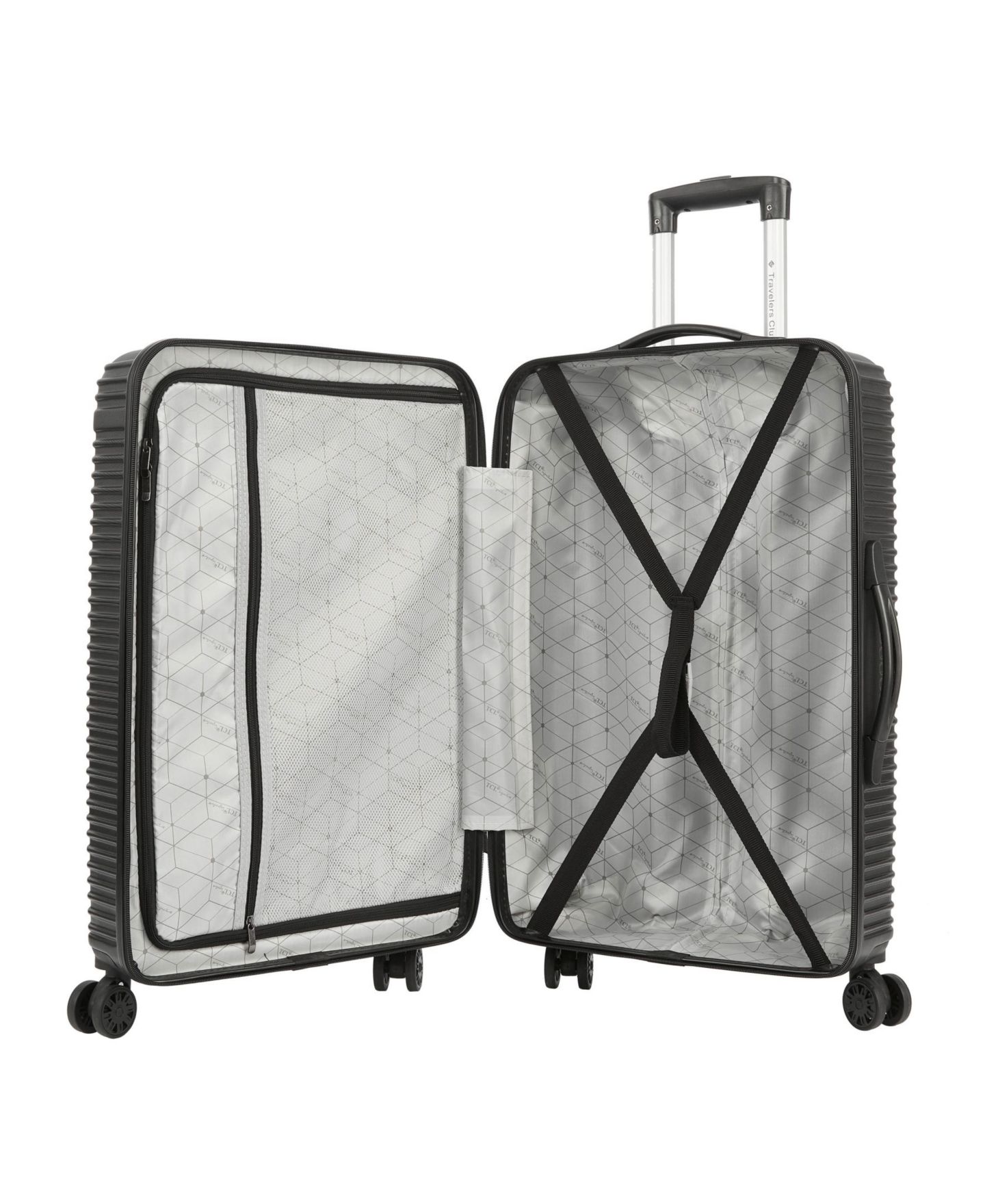 Чемоданы Travelers Club Basette 3-Pc. Hardside Luggage Set, цвет: Чёрный — фото 8