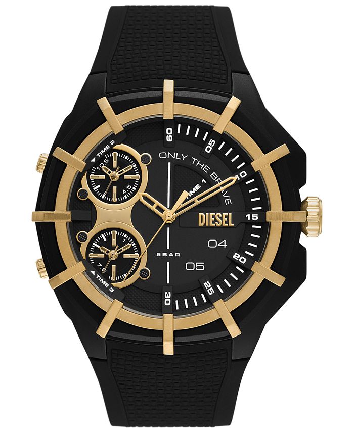 Watch Framed Diesel 51mm - Strap Chronograph Macy\'s Silicone Men\'s Black