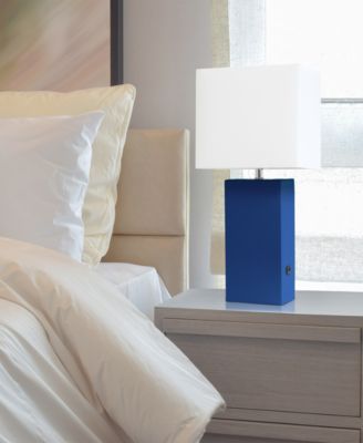 Modern Leather Table Lamp with USB