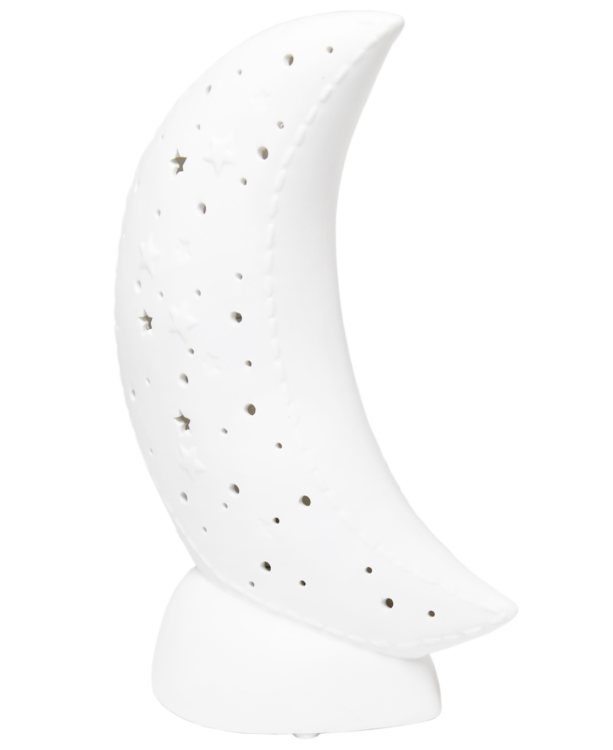Simple Designs Porcelain Moon Shaped Table Lamp In White