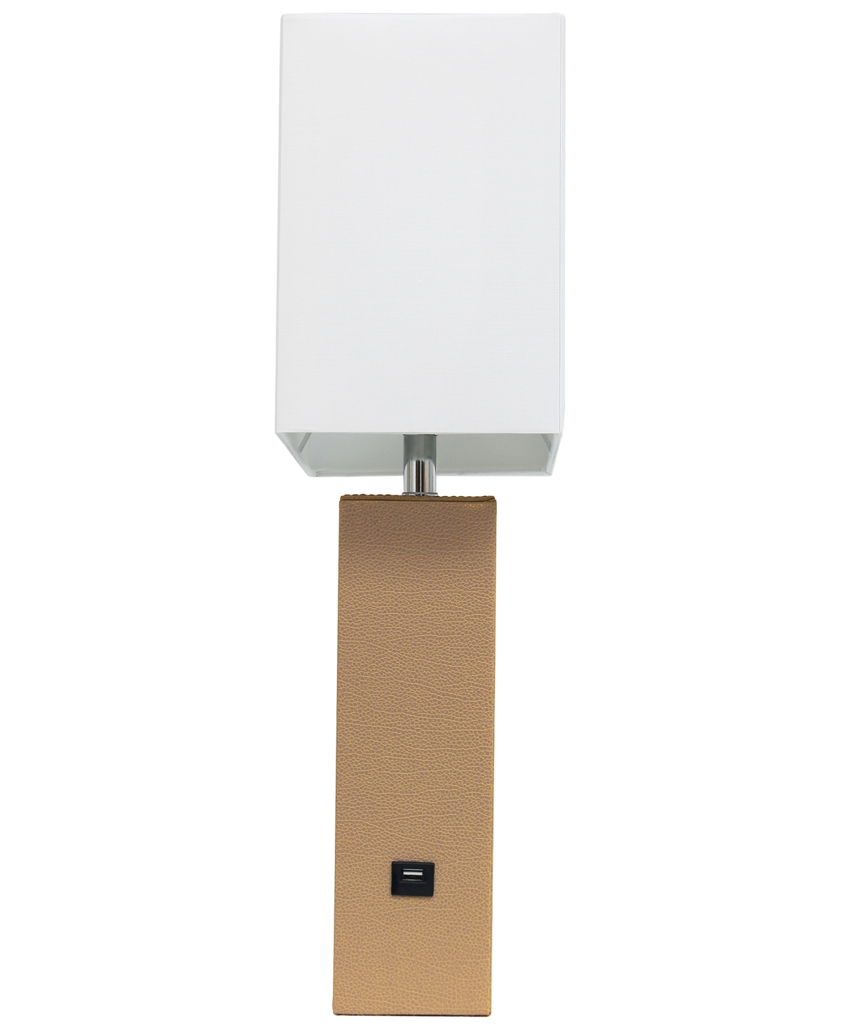 Elegant Designs Modern Leather Table Lamp with Usb