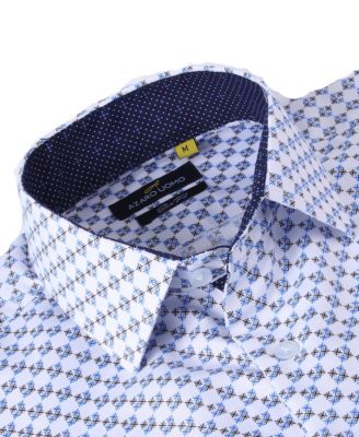 Men's Business Geometric Long Sleeve Button Down Shirt