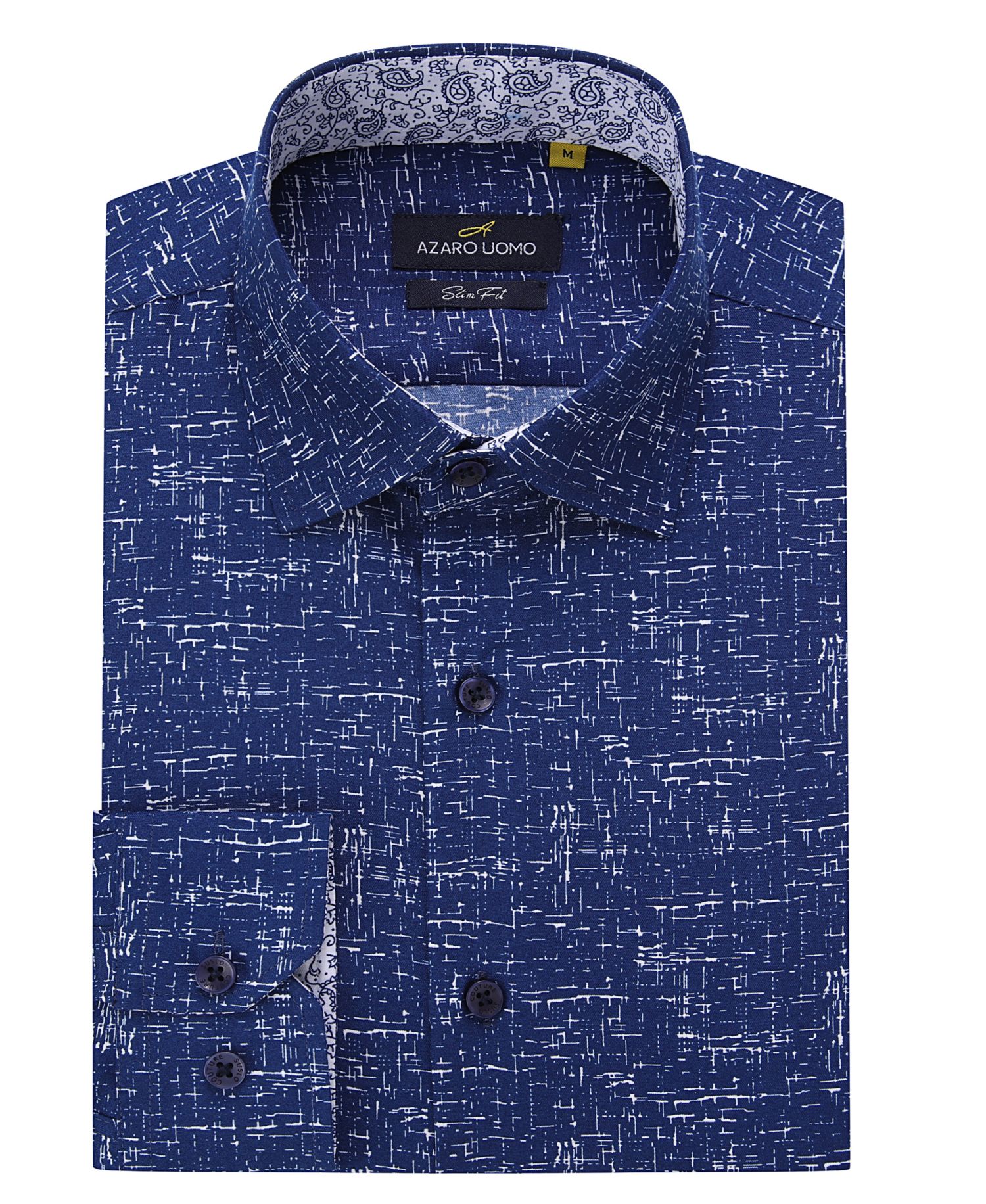 Men's Business Geometric Long Sleeve Button Down Shirt