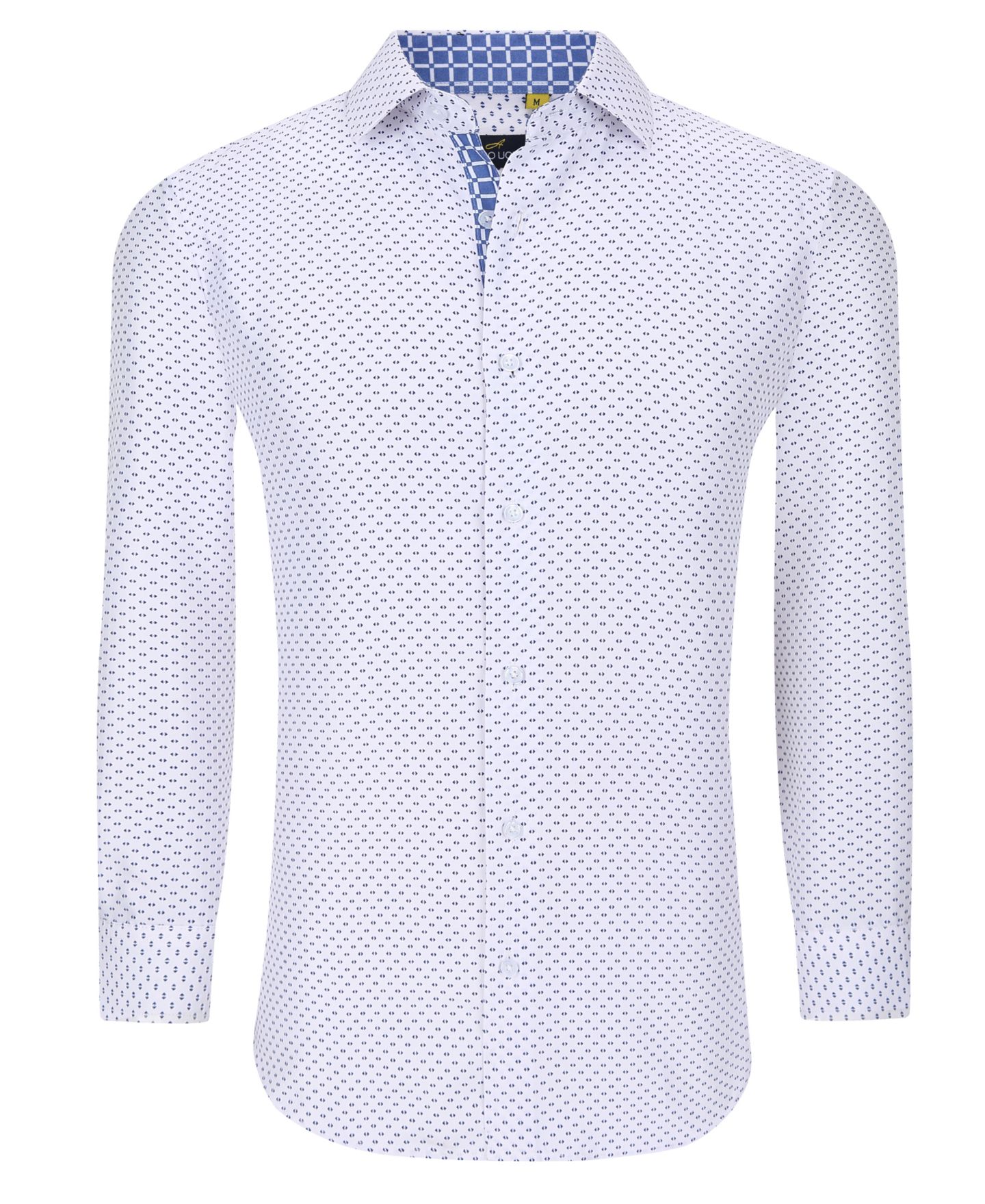 Мужская рубашка Azaro Uomo Business Geometric Long Sleeve Button Down Shirt, цвет: Синий — фото 3