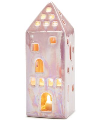 Holiday Lane - Pastel Prism Porcelain House LED Light-Up Decor