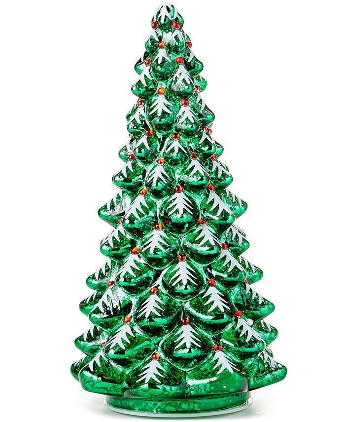 Holiday Lane Christmas Cheer Glass Tree LED Light-Up Decor ...