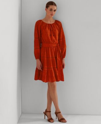 Lauren Ralph Lauren Cotton Eyelet Long 