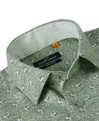 Men's Slim Fit Business Nautical Button Down Dress Shirt