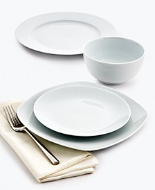 Whiteware Basics Sets of 4 Dinnerware Collection, Created for Macy's