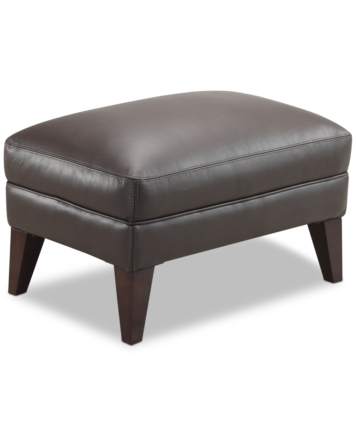 Furniture Closeout! Jazaria 31" Modern Leather Ottoman, Created For Macy's In Aspen Brown