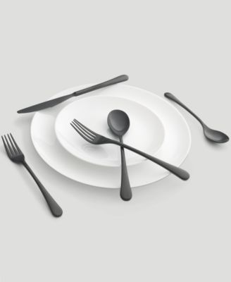 Xyla Black Satin Flatware Set, 20 Piece