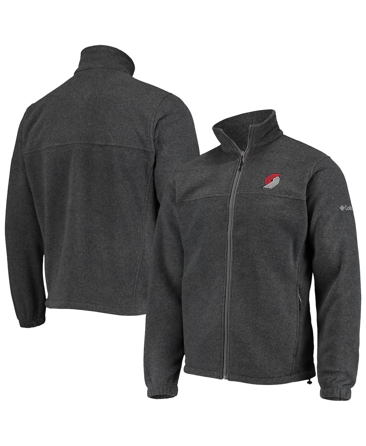 Men's Columbia Portland Trail Blazers Heathered Charcoal Flanker Full-Zip Jacket - Heathered Charcoal