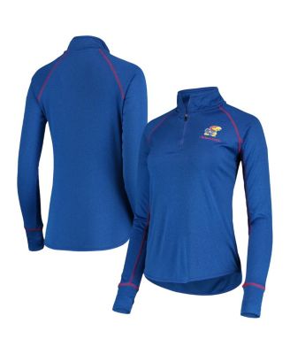 Colosseum Women's Royal Kansas Jayhawks Stingray Raglan Quarter-Zip Top ...