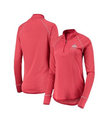 Women's Colosseum Scarlet Ohio State Buckeyes Stingray Raglan Quarter ...