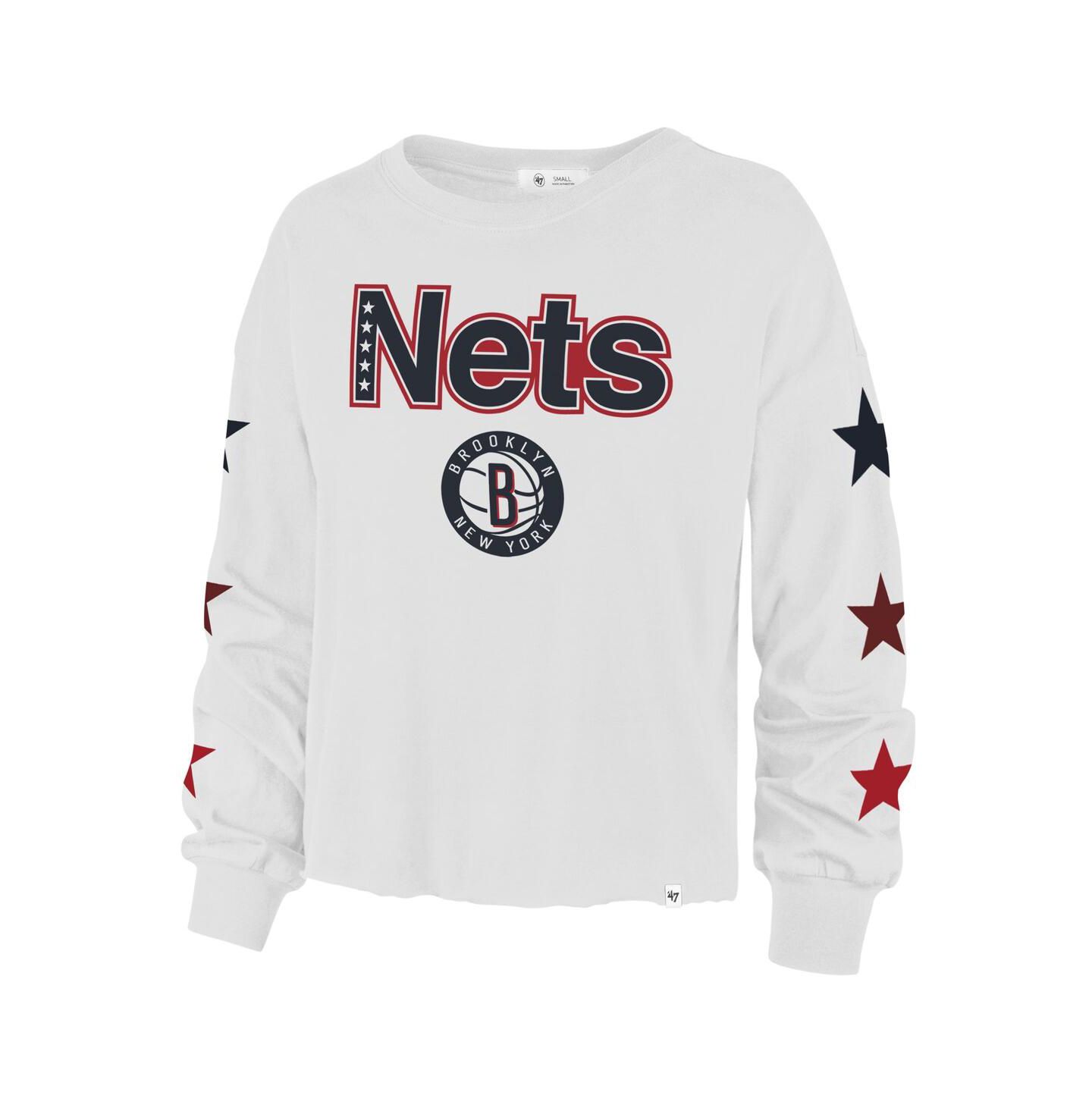 Женская футболка '47 Brand White Brooklyn Nets 2021/22 City Edition Call Up Parkway Long Sleeve — фото 3