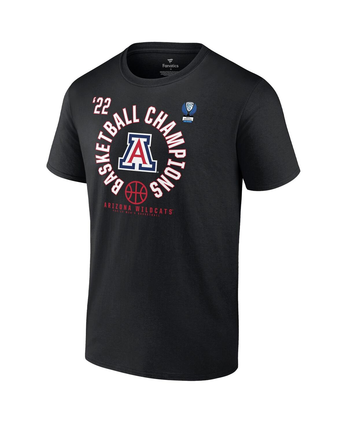 Men's FanaticsArizona Wildcats 2022 Pac-12 Men's Basketball Conference Tournament Champions T-shirt - Black