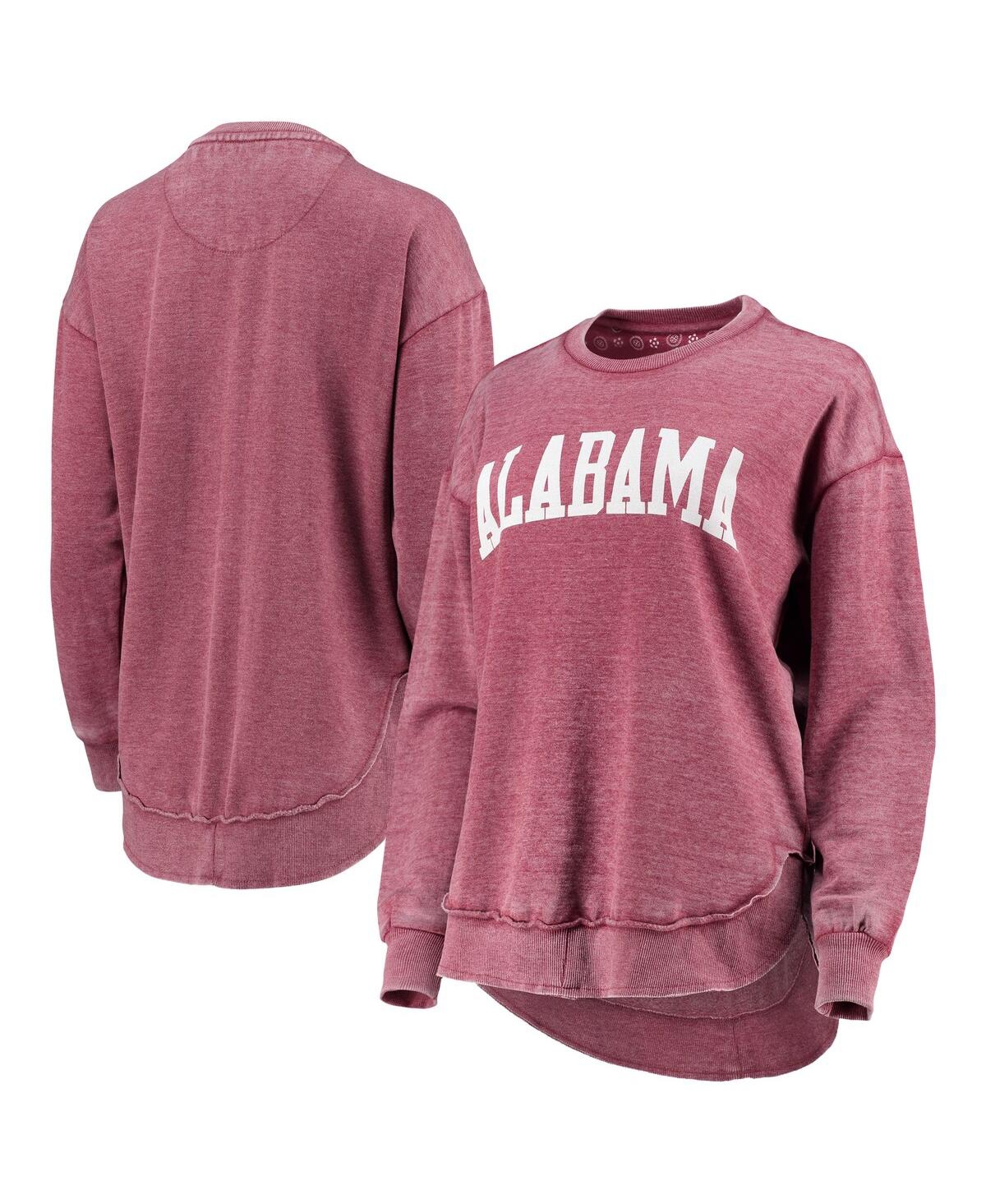 Women's PressboxAlabamaTide Vintage-Like Wash Pullover Sweatshirt - Crimson