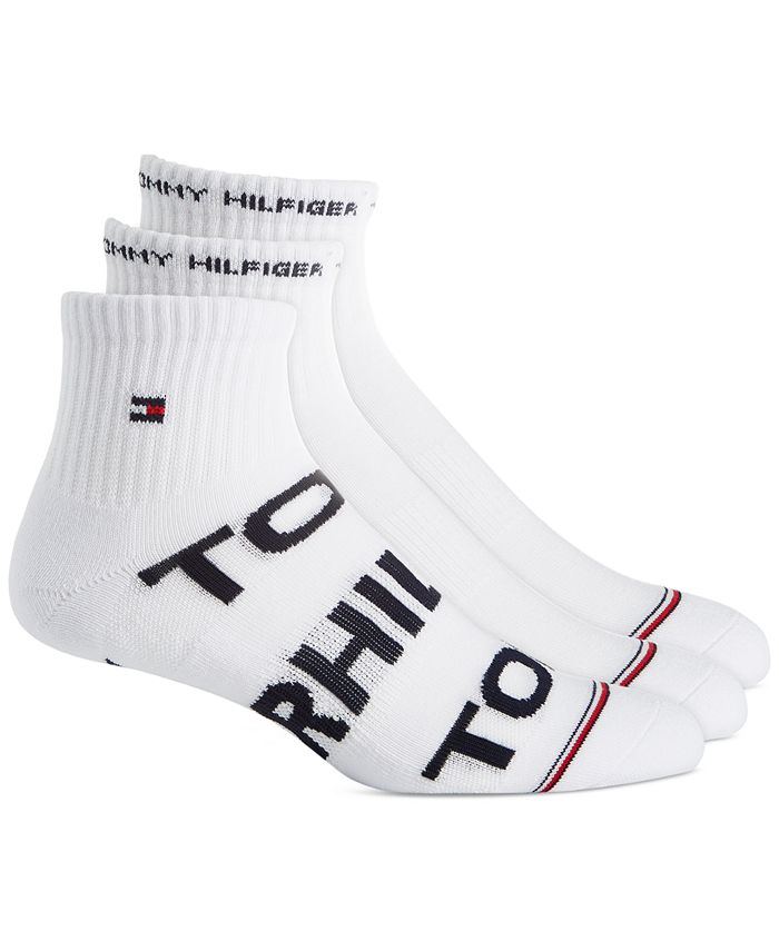 Tommy Hilfiger Men's 3-Pack Athletic Quarter Socks & Reviews ...