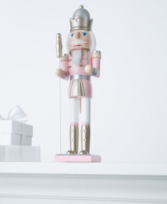 Holiday Lane - Pink & White Nutcracker with Staff