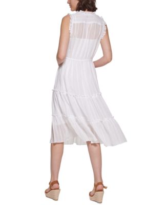 Tommy Hilfiger Elle Gauze Dobby Striped Midi Dress